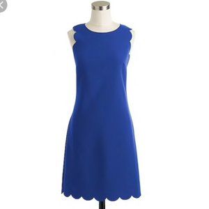J Crew blue scalloped edge dress - size 2 - worn